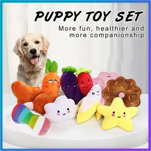 Mainan Kucing Mainan Boneka Gigitan Anjing Kucing Bunyi Bentuk Kartun Bahan Plush