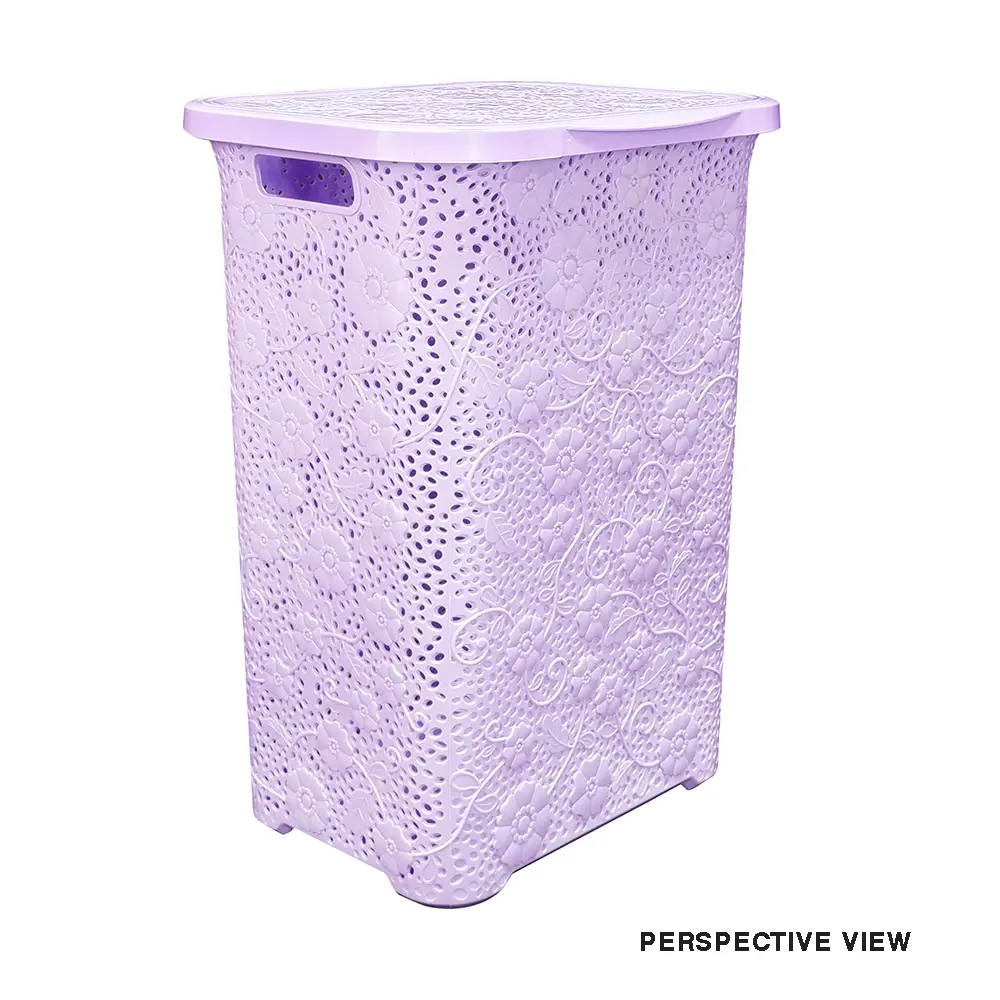 KERANJANG BAJU / LAUNDRY BASKET CLUB / CLUB RATTAN BASKET 1000 CRB-1000 / KERANJANG BAJU MURAH Pakaian Plastik  Pink Ungu Putih