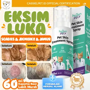 Hegen Pet Obat Spray Jamur Kucing Anjing Ampuh Atasi Scabies, Borok,Ringworm, Masalah kulitlainnya