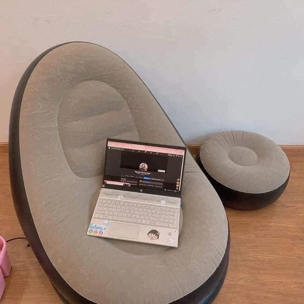 Ghế Hơi Tựa Lưng Bọc Nhung Mềm Mịn Cho Phòng Khách