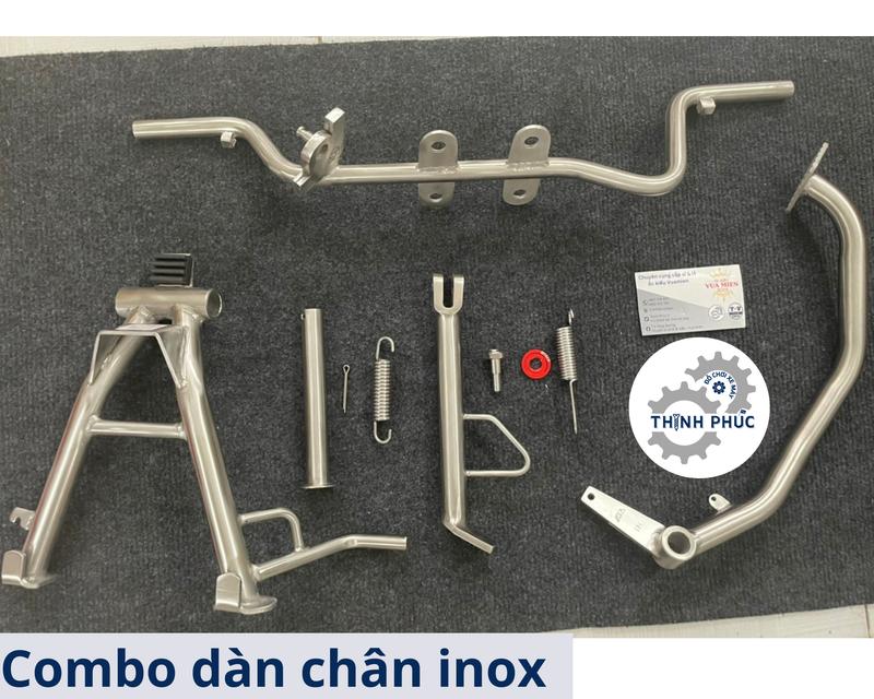 Combo dàn chân inox304 chống đứng chống nghiêng đạp thắng gác máy các dòng xe chính hãng có bảo hàng Tặng BAO TAY + CẶP GÙ INOX Phụ Tùng Vietnam