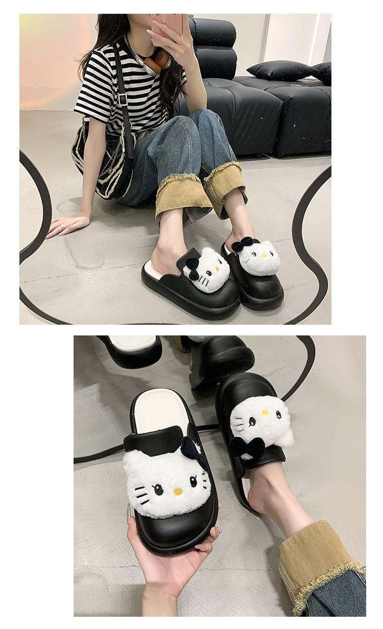 Product Introduction of Búp Bê Mèo Kitty Hoạt Hình, Thiết Kế Dễ Thương, Kiểu Dép Lười Nửa Ngón Chân, Dành Cho Nữ, Thích Hợp Cho Mùa Hè, Có Thể Mặc Ngoài Trời, Hàng Mới Về 2024, Dép Đế Chống Trượt 10