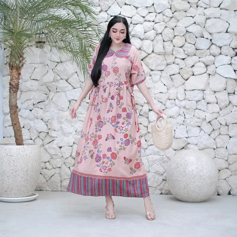[Djuragan Daster] DRESS BUNGA RANTING LD 110cm By ALESHA BATIK Rayon busui Cantik Casual regular gaun kasual 4