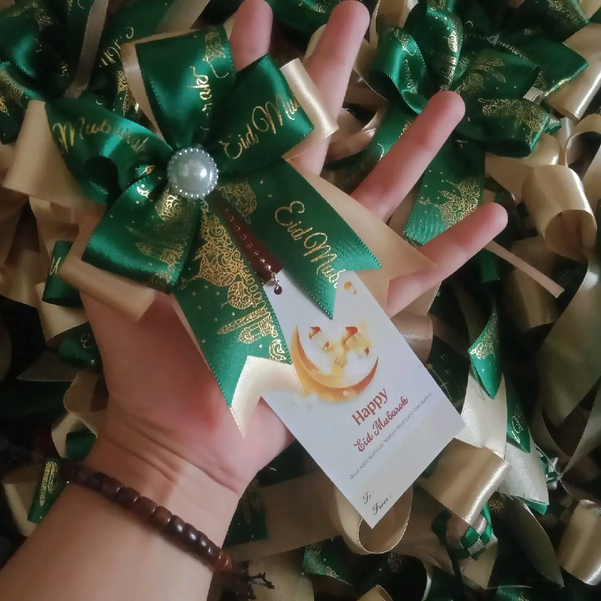 (isi 10 pcs) pita parcel hampers lebaran+kartu ucapan atau hang tag idul Fitri