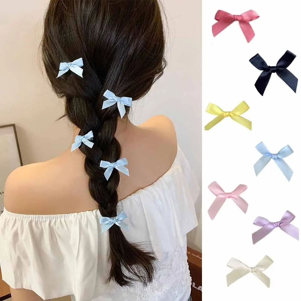 1PC Headdress Mini Bowknot Hair Clips Ribbon Hair Accessories Bow Hairpin Sweet Headwear Multicolor Barrette Girls