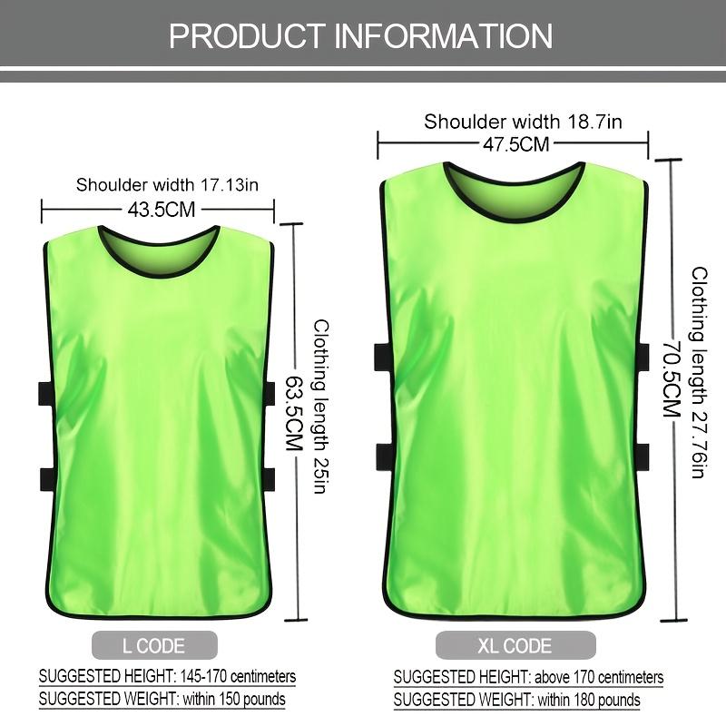Product Introduction of 12-Pack Adult Sports Training Vests, Crew Neck Polyester Football Team Uniforms, All-Season Knit Fabric Activity Tops with Lace-Up Detail, Regular Fit Solid Color Teamwear 6