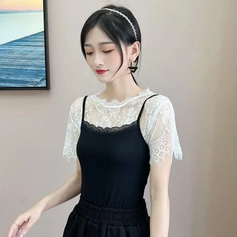 Khăn choàng ren, dành cho nữ, trắng và đen, khoét rỗng, cổ áo giả, thích hợp cho mùa xuân và mùa thu, áo choàng 7