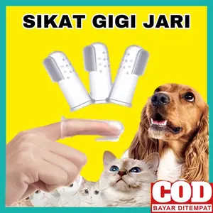 SIKAT GIGI JARI - Sikat Pembersih Gigi Hewan Kucing Anjing Sikat Gigi Jari Kucing Anjing Bayi Finger Toothbrush Infant Baby Sikat Grooming Hewan
