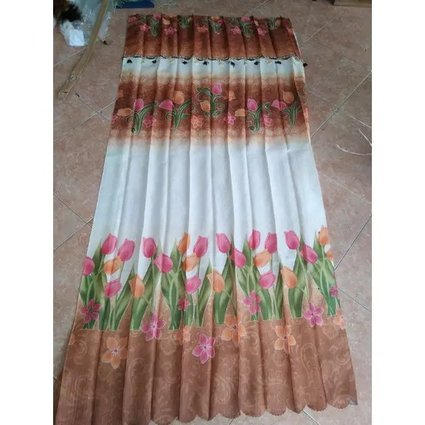 Gorden Ami Jendela Pintu GA-01 Gorden Plisket Motif Bunga Tulip dan bunga Mawar Kain Gorden 5