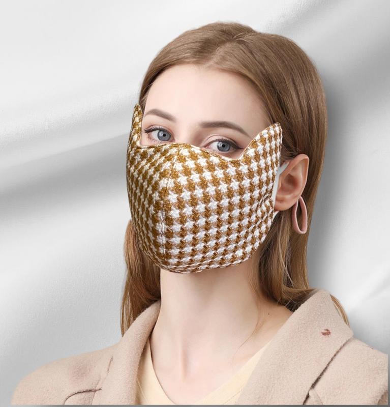 Khẩu trang vải 3 lớp kẻ sọc kim cương nhiều màu size lớn chống nắng hiệu quả