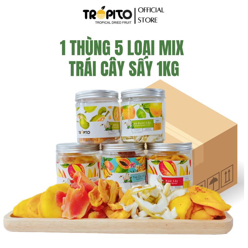 1 THÙNG Trái cây  mix 5 loại trái cây  dẻo xoài muối ớt, xoài  dẻo, mít , cam , đu đủ  vị chua ngọt thanh tự nhiên nguyên bản từ trái cây tươi Snack Ăn Vặt không sate đồ ăn nhẹ khô Cay Food Mango không đường trái cây  xoài