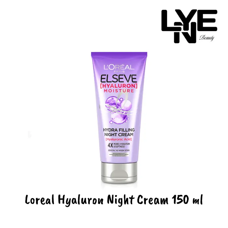 L'Oreal Hyaluron Moisture Hydra Filling Night Cream 150 ml (Untuk rambut kering dan dehidrasi) Moisturizer 0
