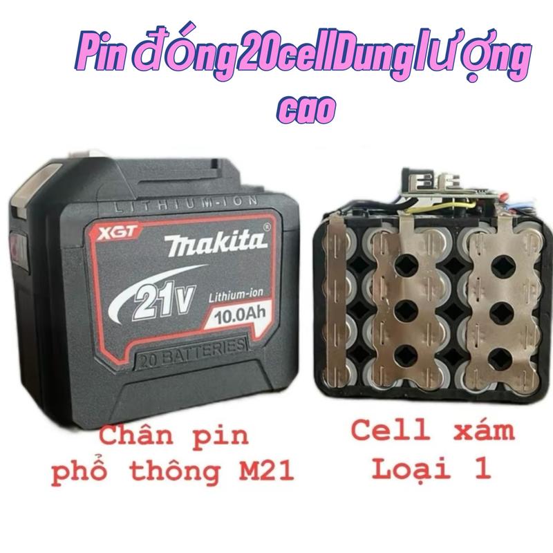 Pin Đóng 20 Cell Makiita 21v Chân Pin Phổ Thông M21 Có Đèn Báo Pin Dùng Cho Máy Khoan Máy Siết Bulong Máy Mài Máy Cắt