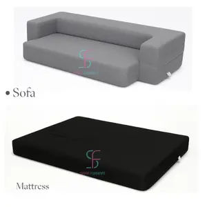 Sofa Lipat Anak Multifungsi Kayu Minimalis Modern 2-in-1 Sofa & Kasur Busa Empuk 200 CM 4 Seater Ready Stok Furniture Desain Elegan Hemat Tempat