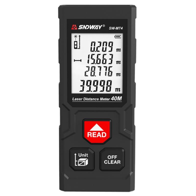 40M/131ft SNDWAY Pro Laser Distance Meter - High-Accuracy Digital Measure Tool with Large Backlit Display, Self-Calibration, and Battery Powered Operation - Portable Handle Electronic Ruler for Easy Measurements 7
