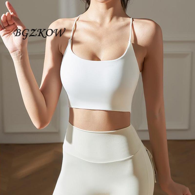 Product Introduction of Women Strappy Sports Bra Cutout Padded Fitness Workout Yoga Crop Camisole for Gym Running Activewear 33