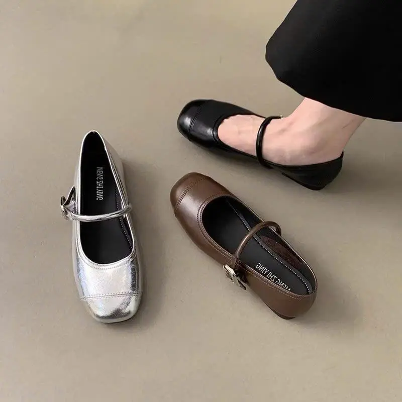 Giày Búp Bê Mũi Tròn Da Mềm Đế Bệt Đi Êm Chân Shoes