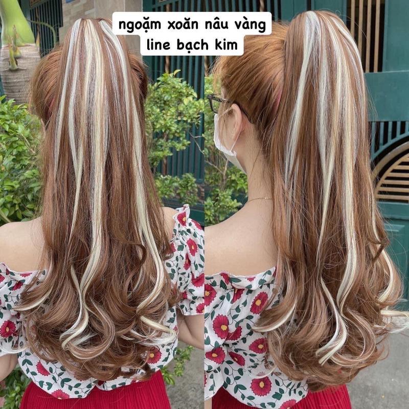 Kẹp ngoạm xoăn light bạch kim/light trắng , tóc giả nữ Women