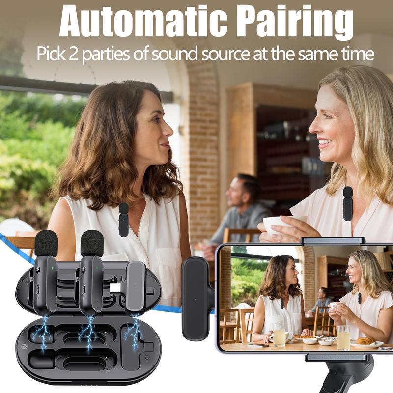 Product Introduction of Wireless Lavalier Microphone, USB Rechargeable Wireless Microphone, Noise Reduction Technology Microphone for Live Streaming & Video Blogging 6