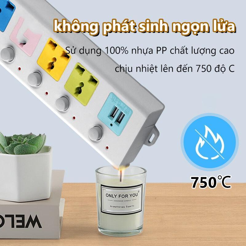 Product Introduction of Ổ Cắm Điện USB Đa Năng Chống Giật Dây Dài 2m Công suất 2500w Tích Hợp Chốt An Toàn 4