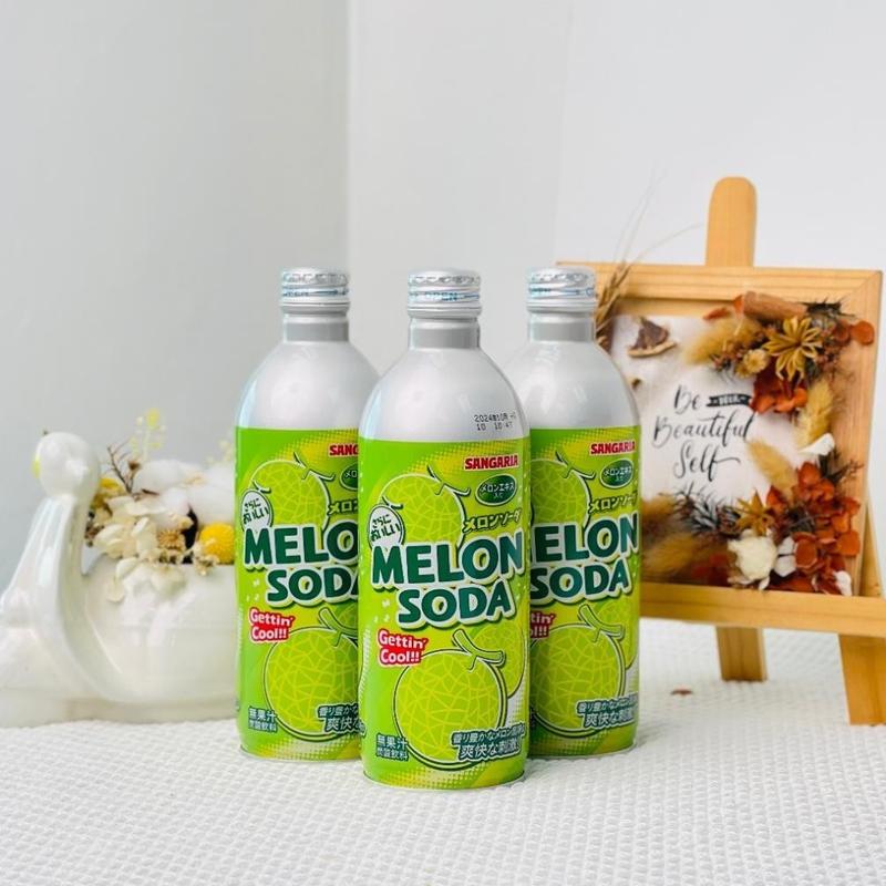 Nước giải khát Soda Sangaria vị nho vị dưa lưới vị tự nhiên chai nhôm 500ml hàng nội địa nhật bản 5