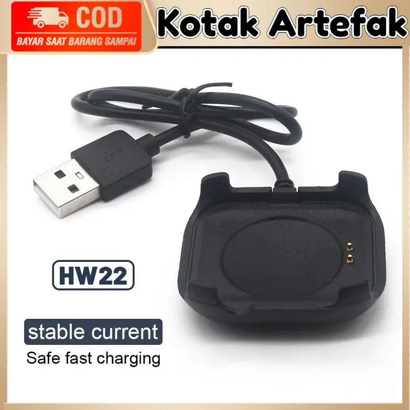 Kabel USB Charger Casan  Watch fits with HW19 HW22 2 PIN Smartwatch Jam Docking Cable Dock Charger 0