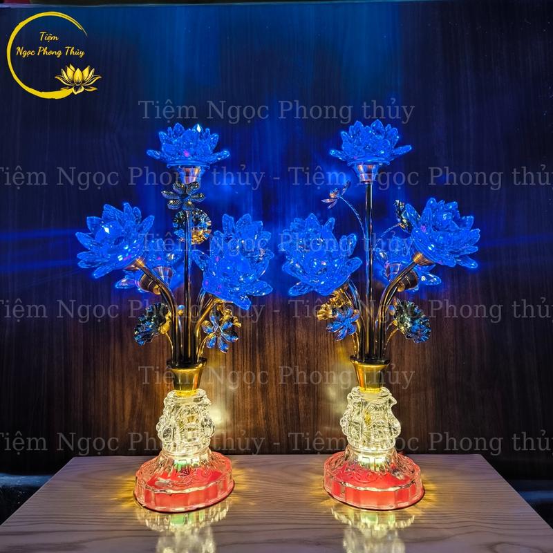 Đèn thờ 5 bông pha lê 3 chế độ sáng Trang Trí Nhà Decor Phòng Decor Phòng Khách 4