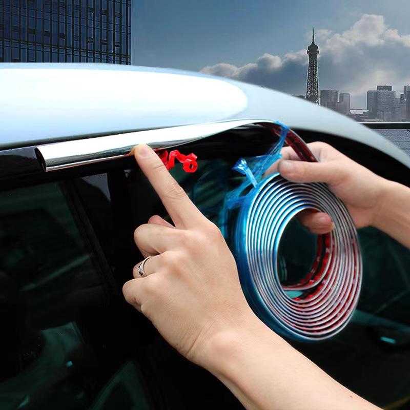 Car window decorative strip chrome bright strip universal door anti-collision strip bumper scratch resistant modification 3