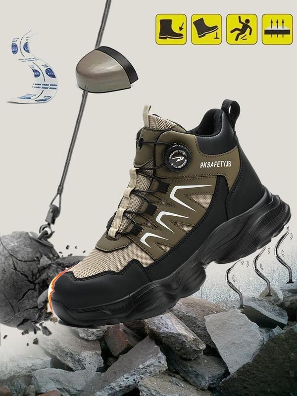 Men's High Top Lace Up Shoes, Casual Waterproof Shoes for Work, Fashionable Shoes for Daily Wear 0