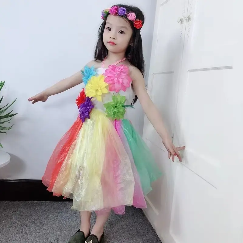 Quần áo bảo vệ môi trường cho trẻ em, dành cho bé gái, Tự làm Thủ Công, Thích hợp cho mẫu giáo, Phong cách cha mẹ-con, Được làm bằng túi nhựa, Thời trang, Quần áo trình diễn Catwalk