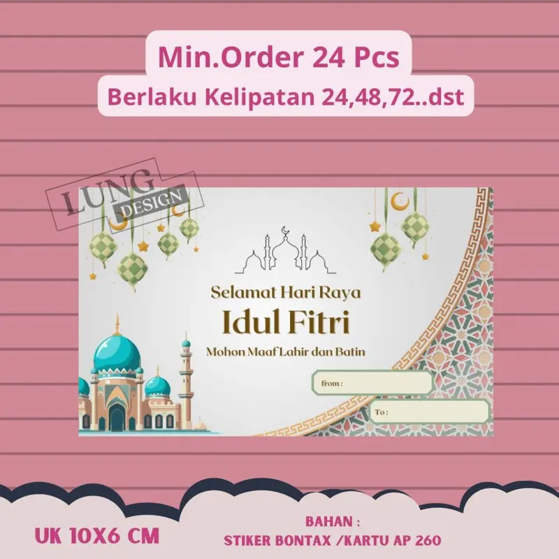 STICKER/KARTU UCAPAN IDUL FITRI - GREETING CARD IDUL FITRI -UCAPAN IDUL FITRI - GIFT CARD IDUL FITRI - KARTU UCAPAN SELAMAT HARI RAYA IDUL FITRI LEBARAN - SETICKER UCAP[AN SELAMAT HARI RAYA IDUL FITRI - STICKER HAMPERS, NASI KOTAK, KUE KERING LEBARAN 3