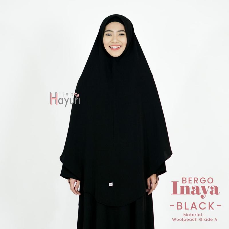 HIJAB HAYURI BERGO INAYA BERGO NONPED WOOLPEACH PREMIUM GRADE A 9