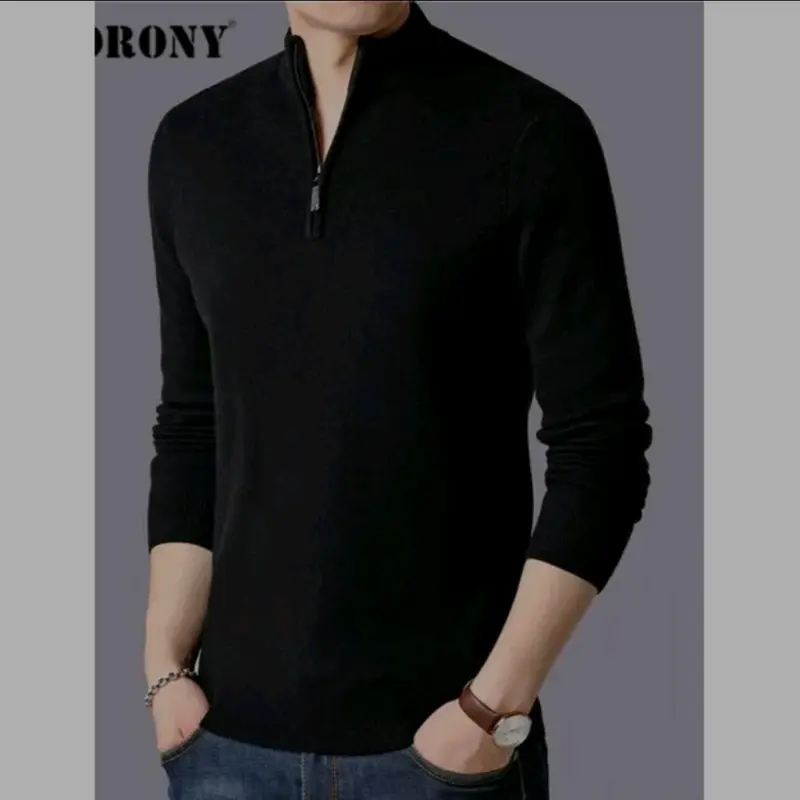 Sweater Resleting Zipper Turtleneck 1