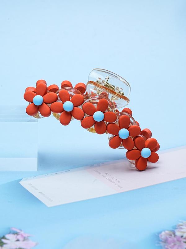 Women's Elegant Flower Design Hair Claw, Cute Colorful Hair Claw Clip, Fashionable All-match Hair Accessories for Women & Girls for Hairstyle Decor 3