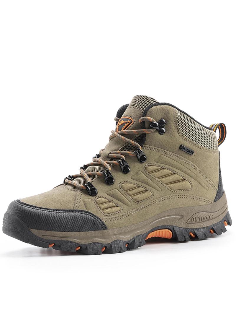 Product Introduction of Men's Colorblock Patchwork Lace Up Hiking Shoes, Casual Comfortable Breathable Non-slip Outdoor Walking Shoes, Lightweight Work Shoes for Camping & Outdoor Walking 9