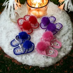 SANDAL BABY BUNYI CIT-CIT SANDAL BAYI TERBARU MOTIF BELANG POM-POM SANDAL LUCU KEKINIAN