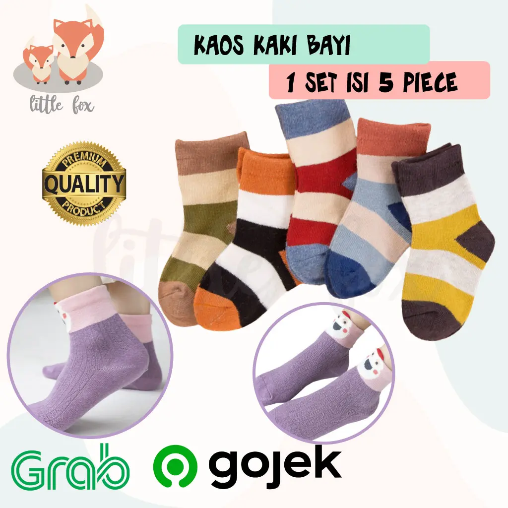 KAOS KAKI ISI 5 ANAK  / BAYI MOTIF LUCU / BABY SOCKS