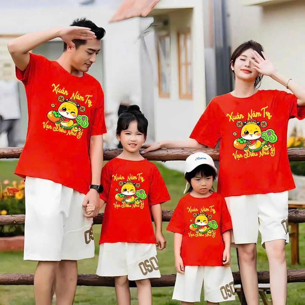 [ Nhiều Mẫu] Áo XUÂN 2025 , Áo Gia Đình XUÂN 2025 Đủ Size Nam Nữ 7Kg-100 Kg - Áo Thun TẾT 2025 Cotton -Áo thun nữ Lịch Women Top Cổ Tròn - Xưởng may 60s Quần Ngủ
