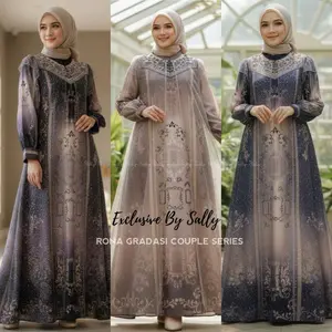 Sally Scarf- RONA GRADASI / Gradient Dress Couple Series, FULL PRINTING - Exclusive/ daily / busui friendly/ dress kondangan