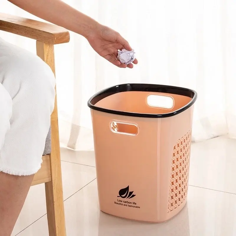 (FX 76 Sọt Rác Nhựa Văn Phòng Không Nắp - CÓ KHÓA GÀI TÚI NILONG TIỆN LỢI Thùng Rác 0