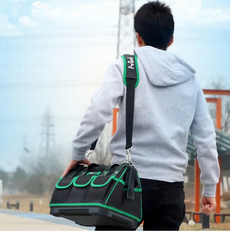 ถุงเครื่องมือ กล่องเครื่องมือ กระเป๋าช่างไฟฟ้า Tool Bag Toolkit ความจุขนาดใหญ่ กันน้ำ มีความแข็งแรงสูง สีน้ำเงิน ขนาด 46x25x40 CM