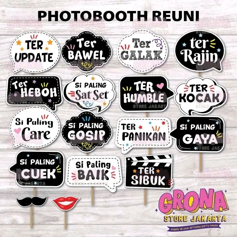 Reuni Fun Props Photobooth Property Reuni Acc Foto properti Photobooth Accessories