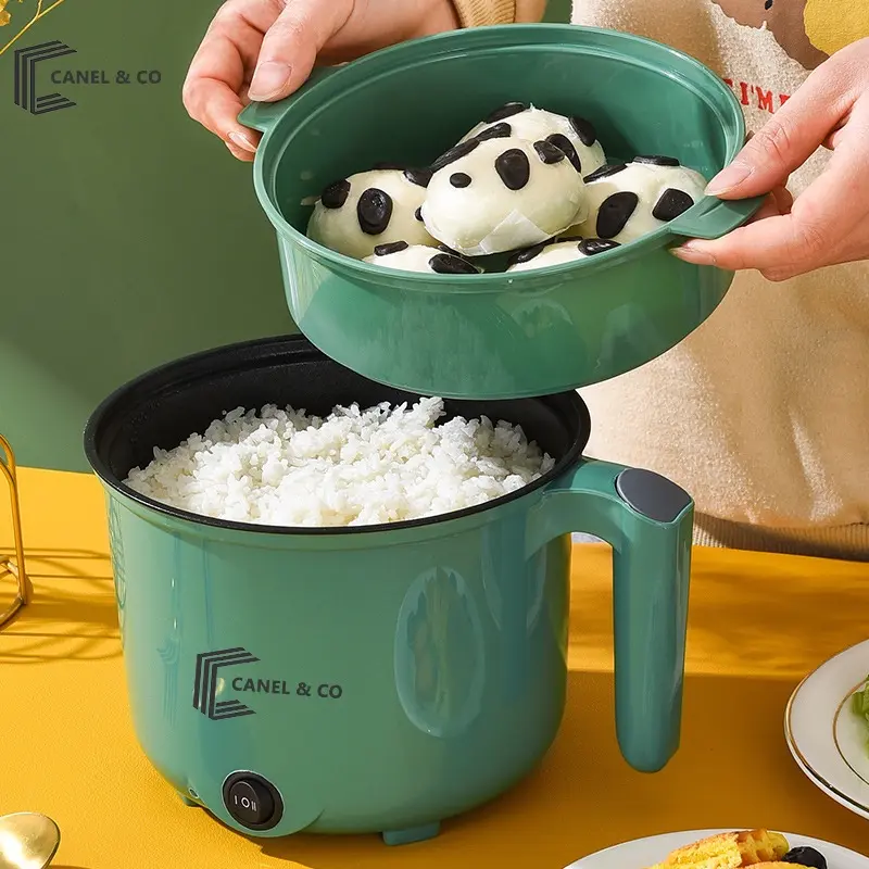 CANEL & CO Goreng Panci Listrik Multifunctional Electric Frying Pan Panci Listrik Lapisan Teflon/Panci Listrik Multifungsi Free Kukusan / Steamer  Lapis Keramik Teflon 1