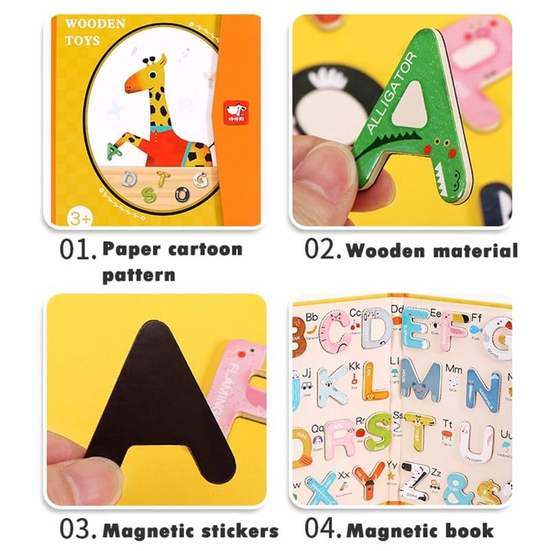 Magnetic Travel Game Wooden Toy LETTER PAIRING Belajar Mengenal Huruf 5