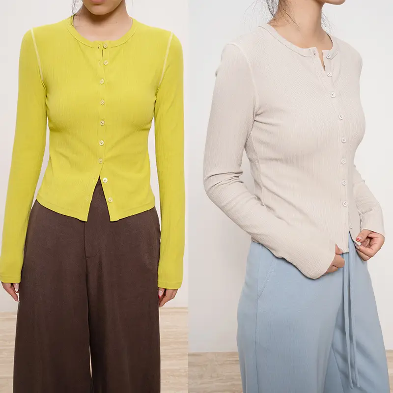2026 Long Sleeve Cardigan Inner Top for Women - Autumn/Winter Base ...