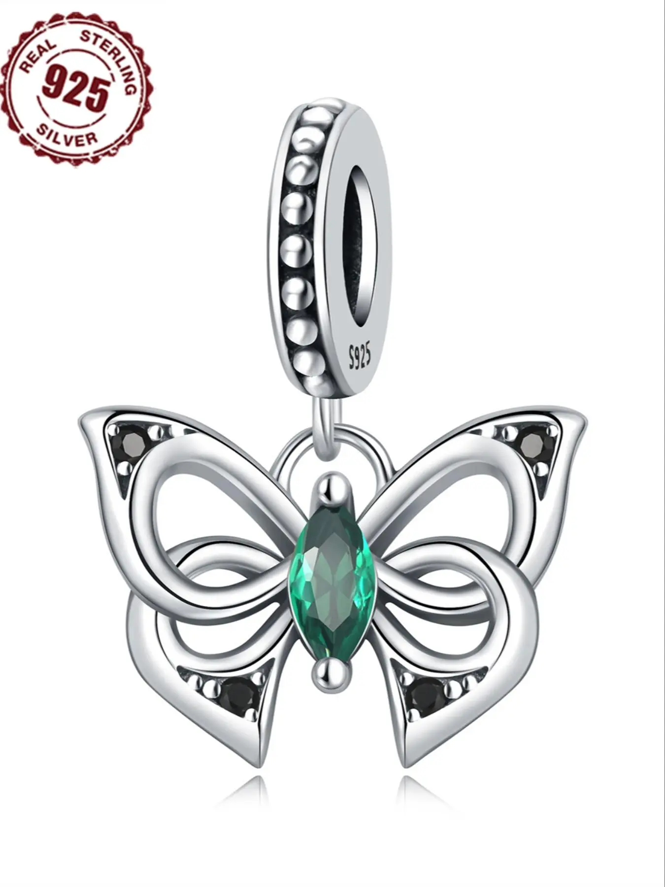 925 Sterling Silver Butterfly Design Pendant, Fashionable Pendant for Women & Girls, Trendy All-match & Exquisite Jewelry for Birthday Gift