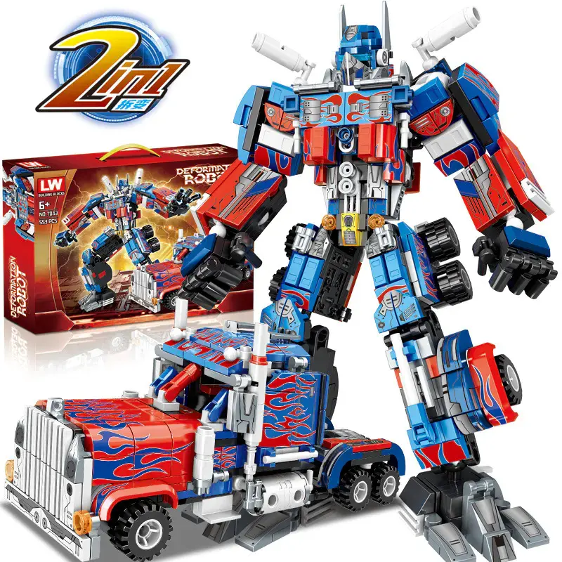 MAINAN ANAK BONGKAR PASANG/BRICK TRANS FORMER OPTIMUS PRIME 1 MAKE 2 LW7043