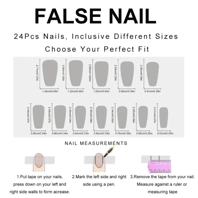 Glitter Fake Nail & 1 Sheet Tape & 1 Count Nail File, 24pcs Long False Nail for Women & Girls, Removable Nail Art Artificial Full Cover, Women Girls DIY Manicure, Christmas Gift 1