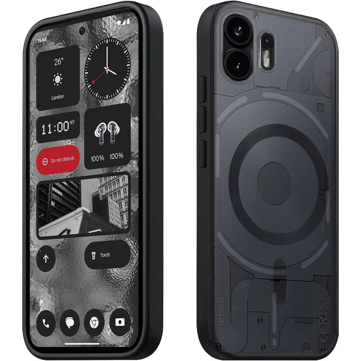 Tawarror Magnetic Case for Nothing Phone (2) Compatible with Magsafe, Matt Translucent Mobile Phone Case for Nothing Phone 2 PC Scratch-Resistant TPU Shockproof Anti-Fingerprint Matte Protective Case,