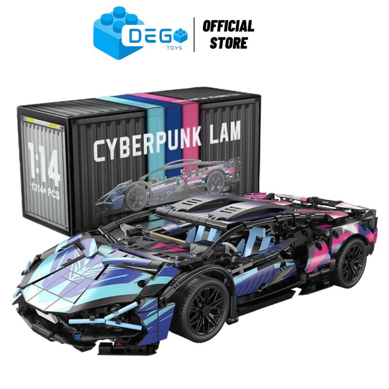 [ Điều Khiển Được ] Mô hình lắp ráp siêu xe lambogini cyperpunk tỉ lệ 1:14 , đồ chơi lắp ráp xe lamboghini phối màu cyperpunk MK6002 - Autospeedbrick Bộ Lắp Ráp Tháo Lắp Toy Xe Đua Xếp Hình